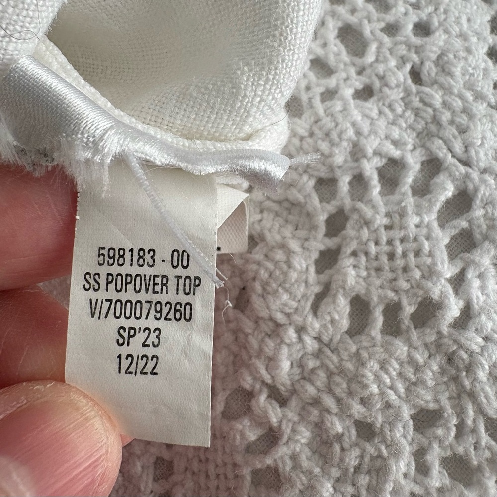 Banana Republic SMALL Cruz 100% Linen Utility Top Short Sleeve Popover white - Picture 5 of 5